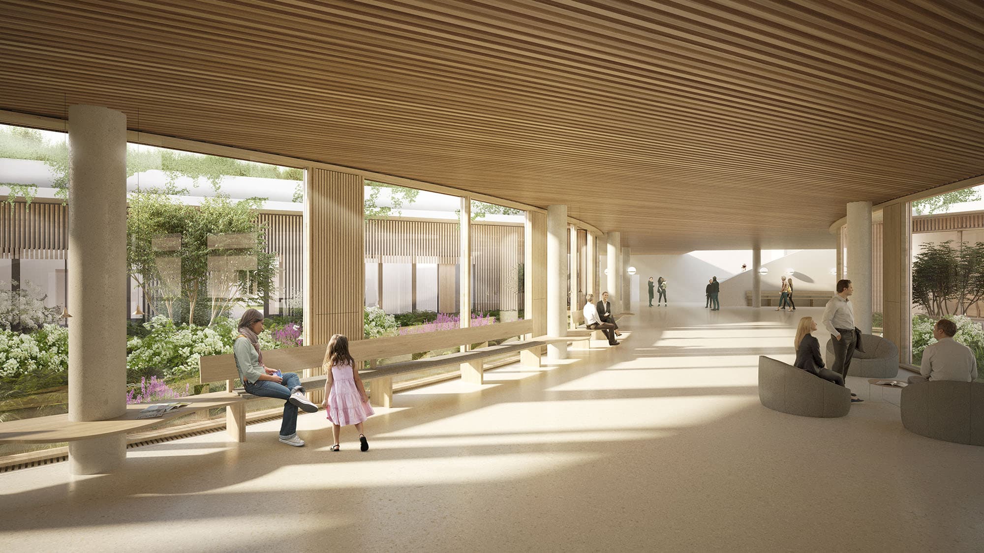 Nyt Hospital Nordsjælland, interiør, skitse