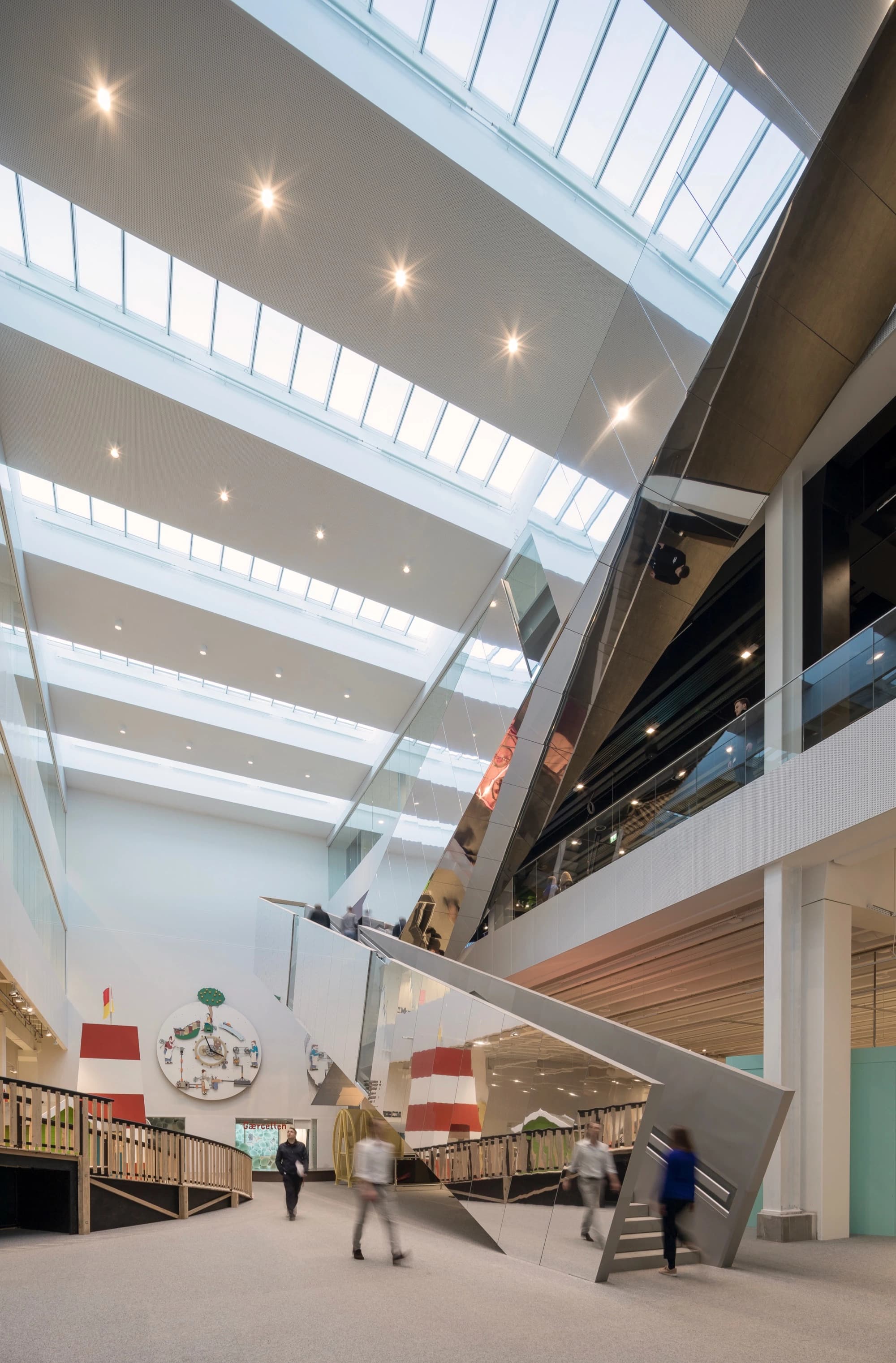 The Vector staircase leading up to the upper exhibition space.