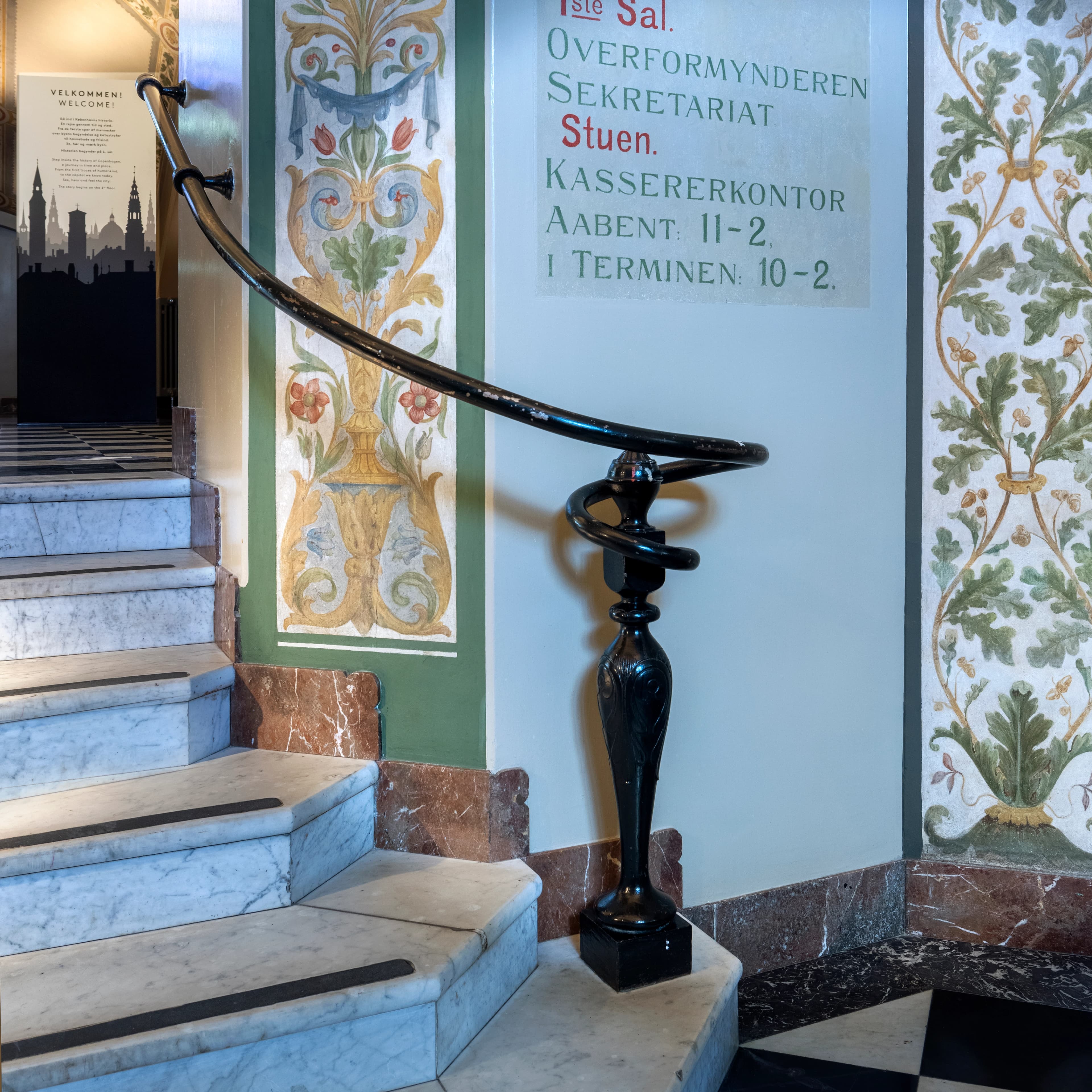 Trappe på Københavns Museum med oversigt fra Overformynderiet