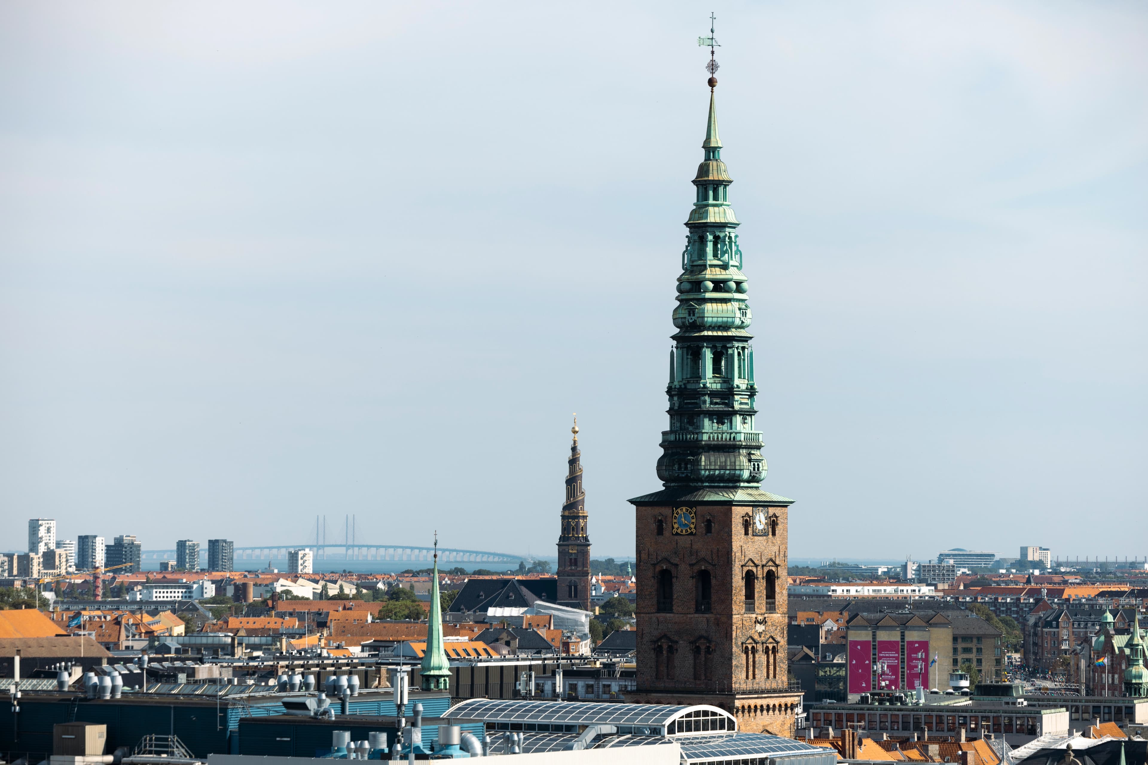 Udsigt over København og tårnet på Nikolaj Kirke