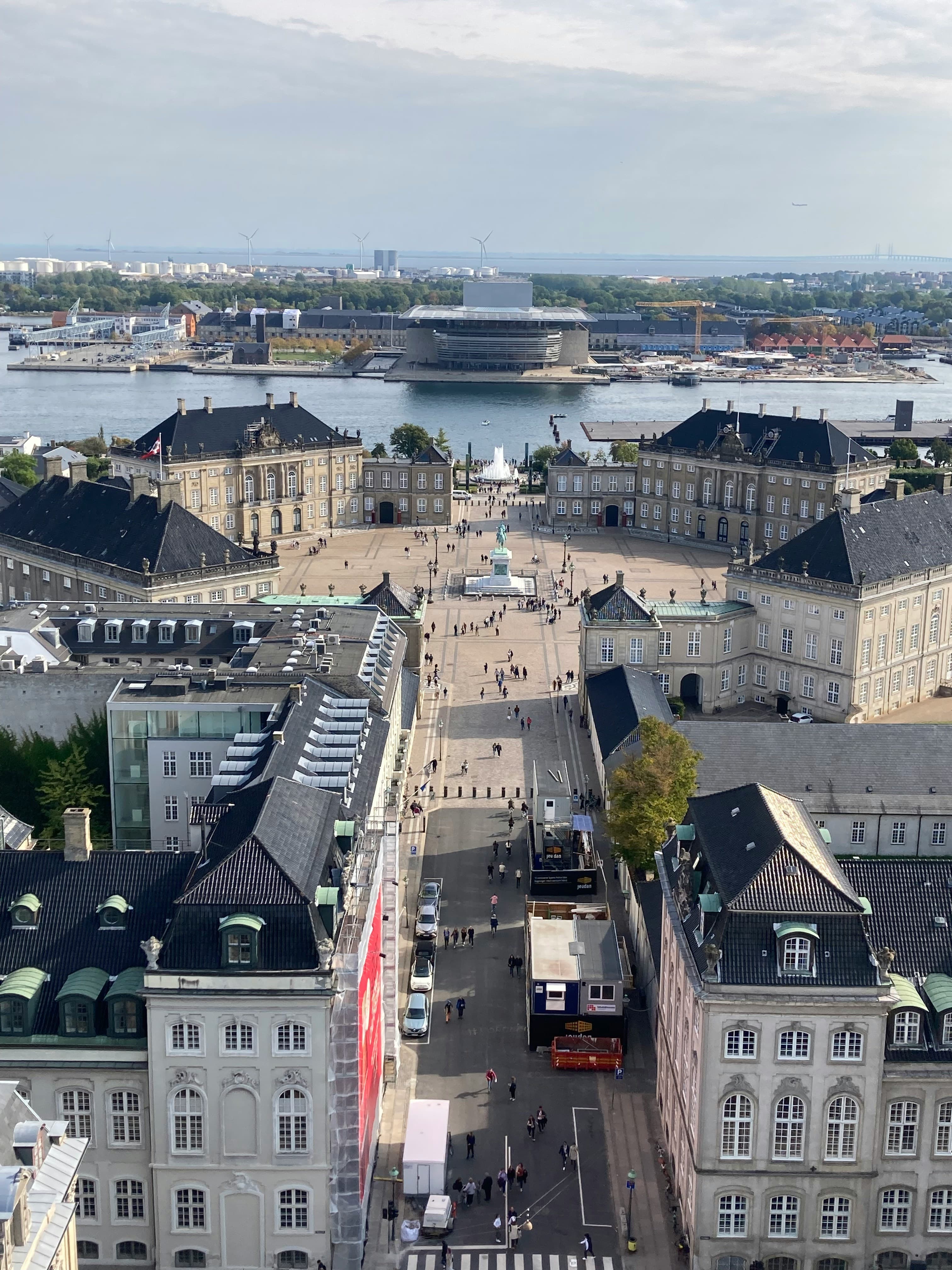 Luftfoto af Amalienborg og Frederiksstaden