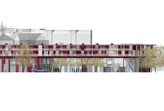 Det oprindelige projekt, Vestfacade.