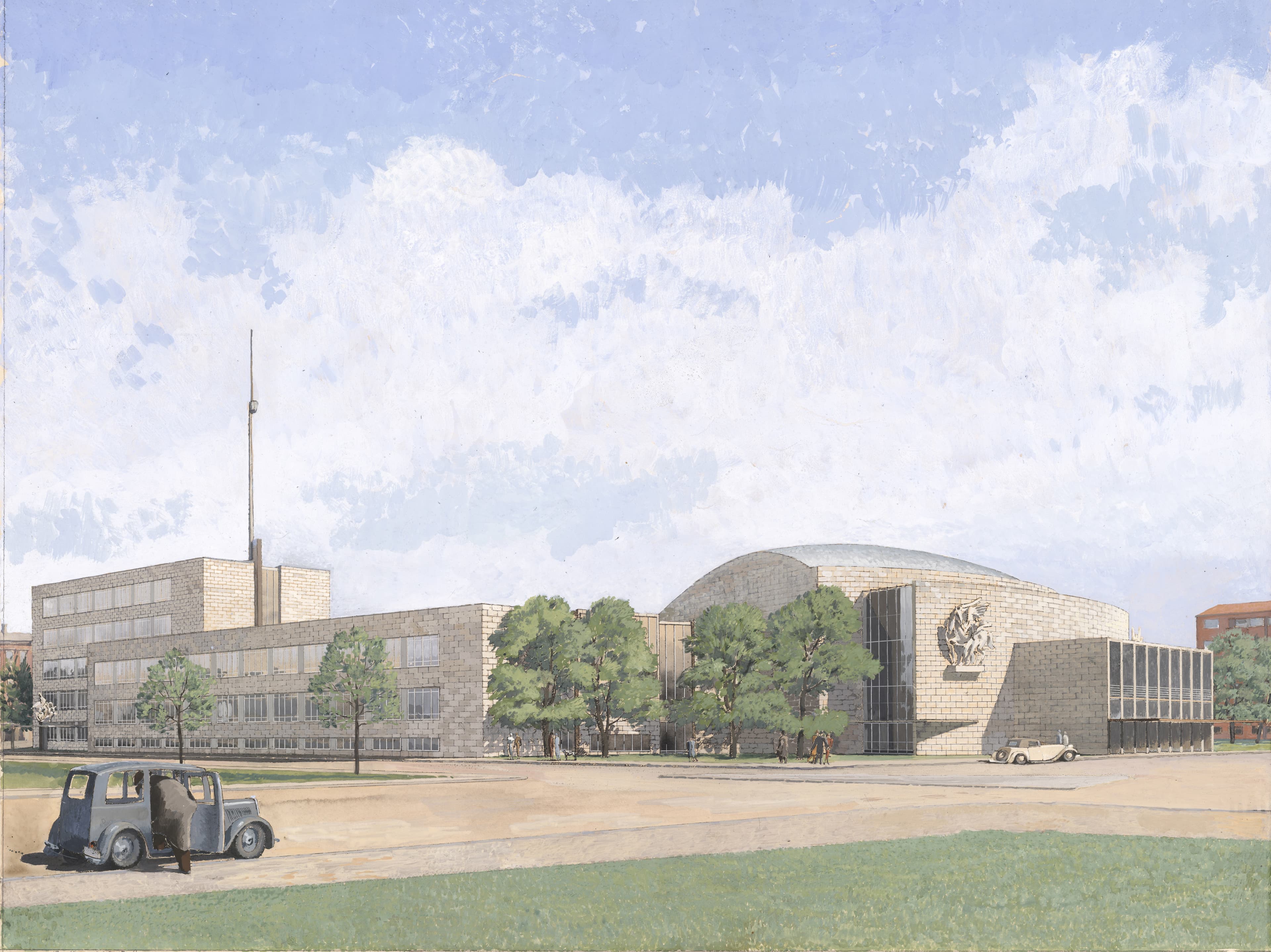 Gammel tegning af Radiohuset