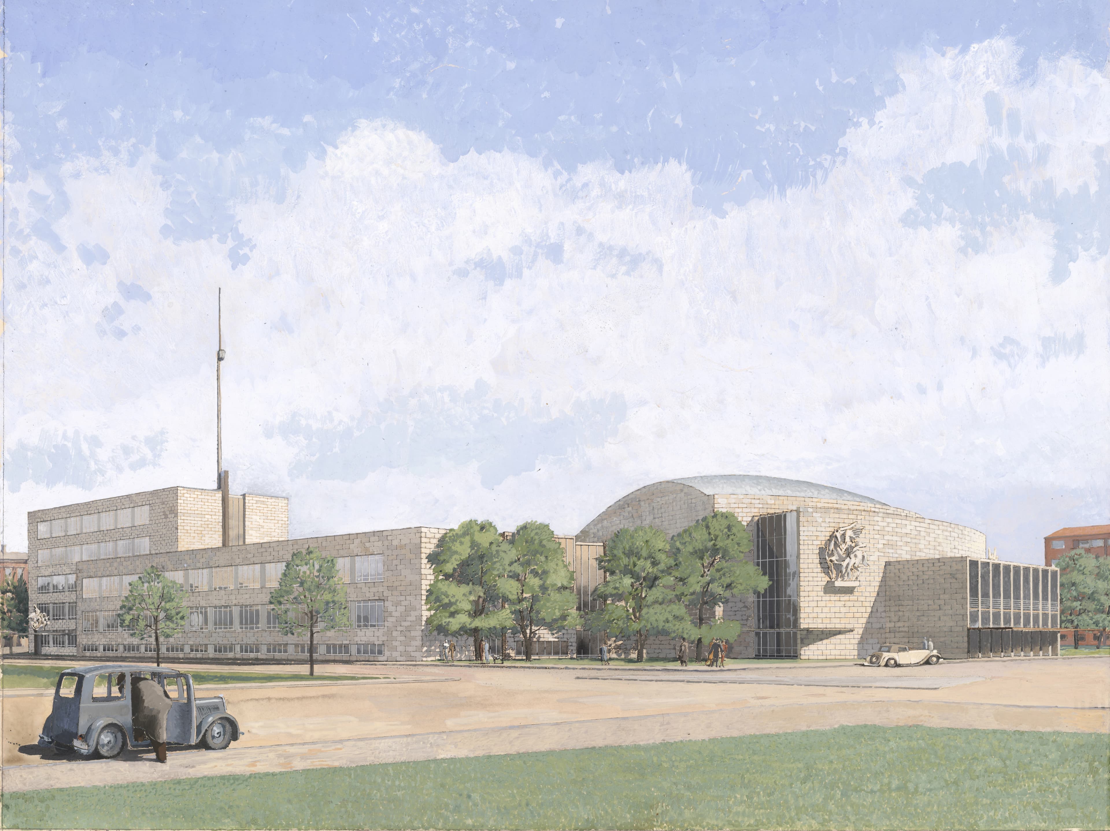 Gammel tegning af Radiohuset