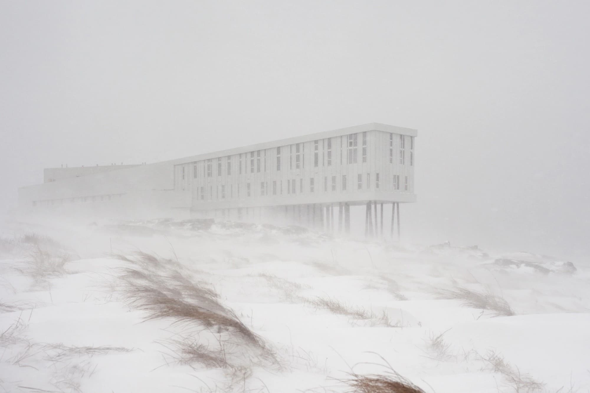The Fogo Island Inn in winter.