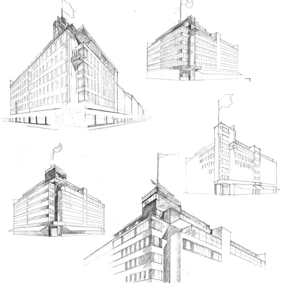 Skitse af Daells Varehus