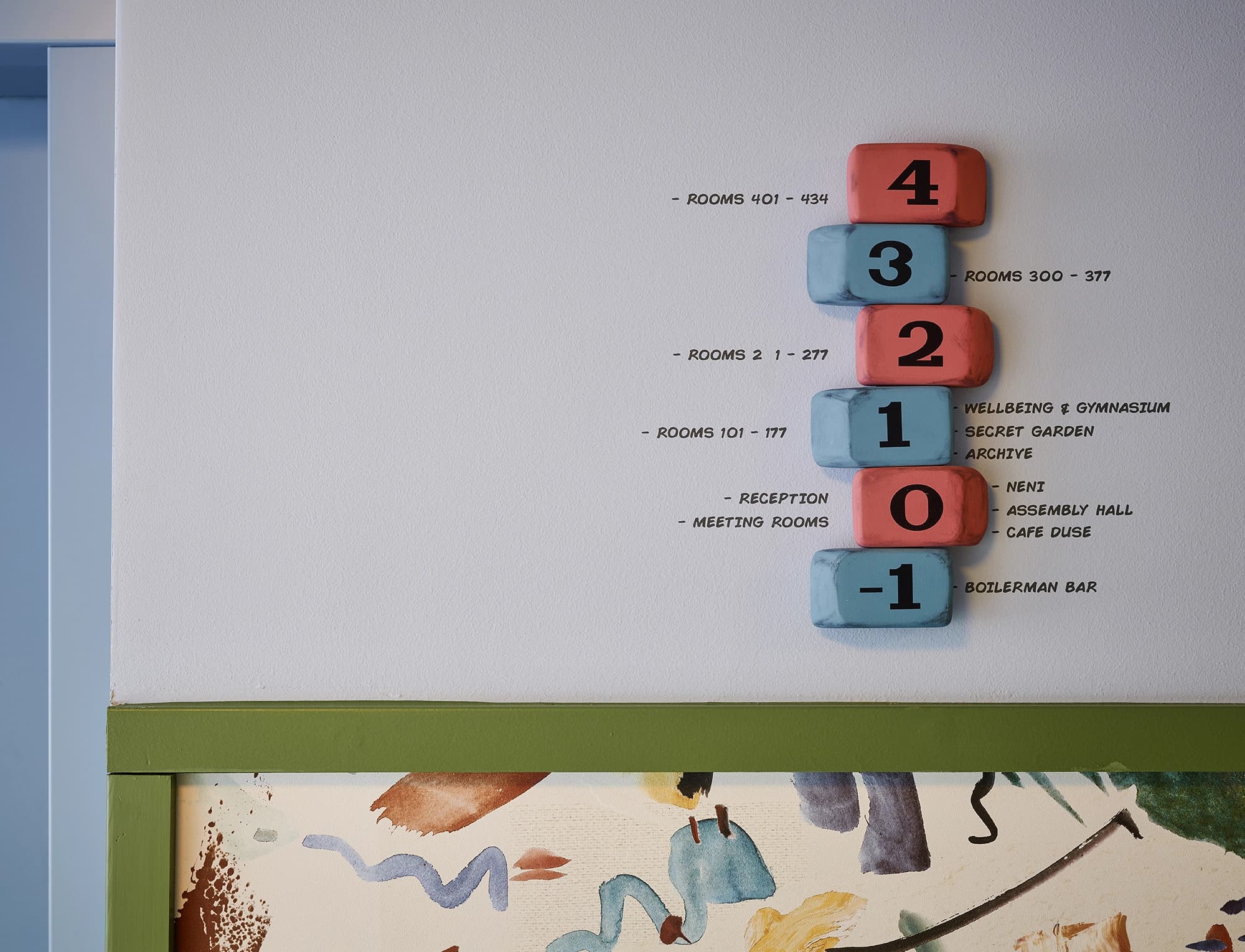 25hours Hotel - Etageoversigt med viskelæder