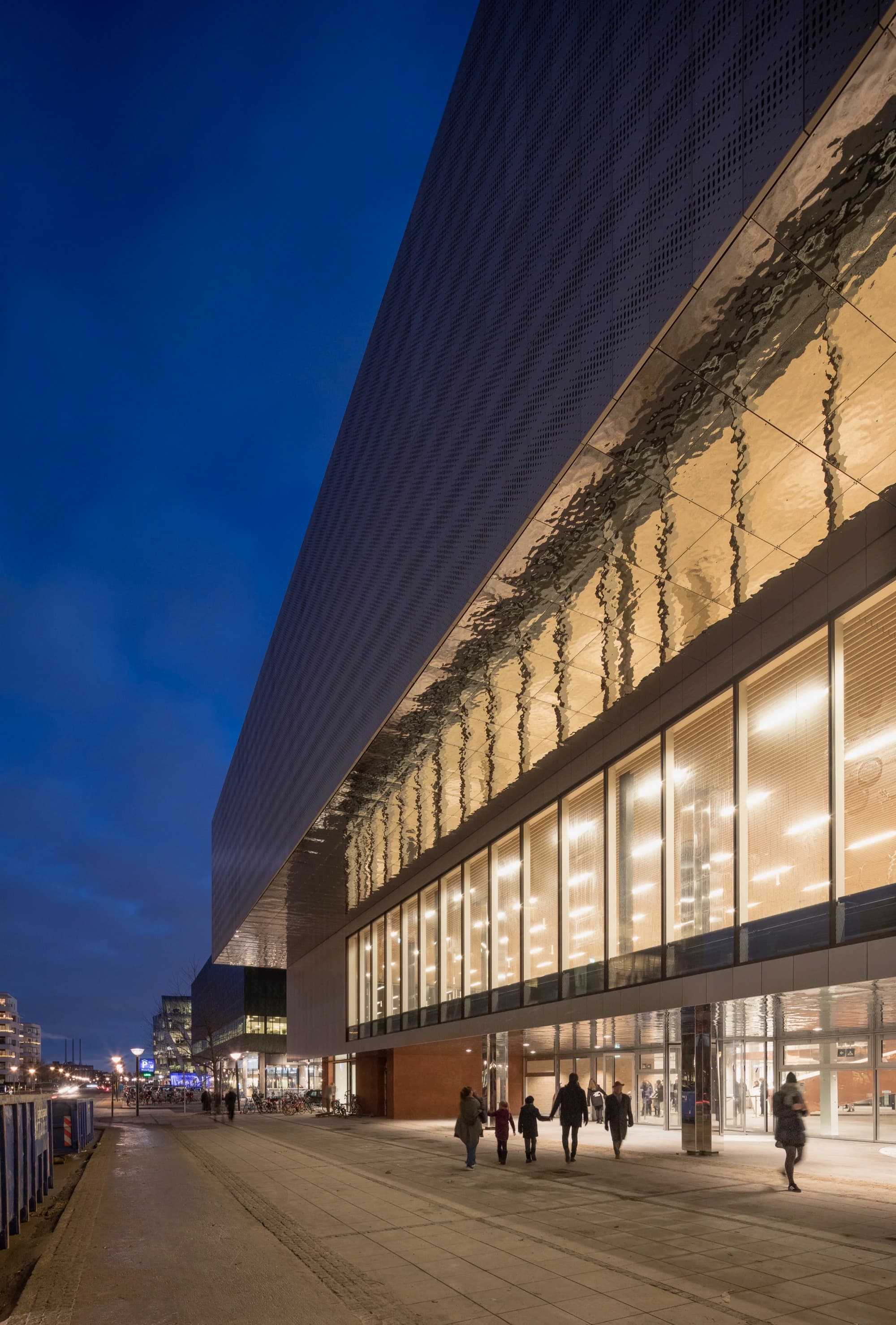 Facade structure and entrance of the building.