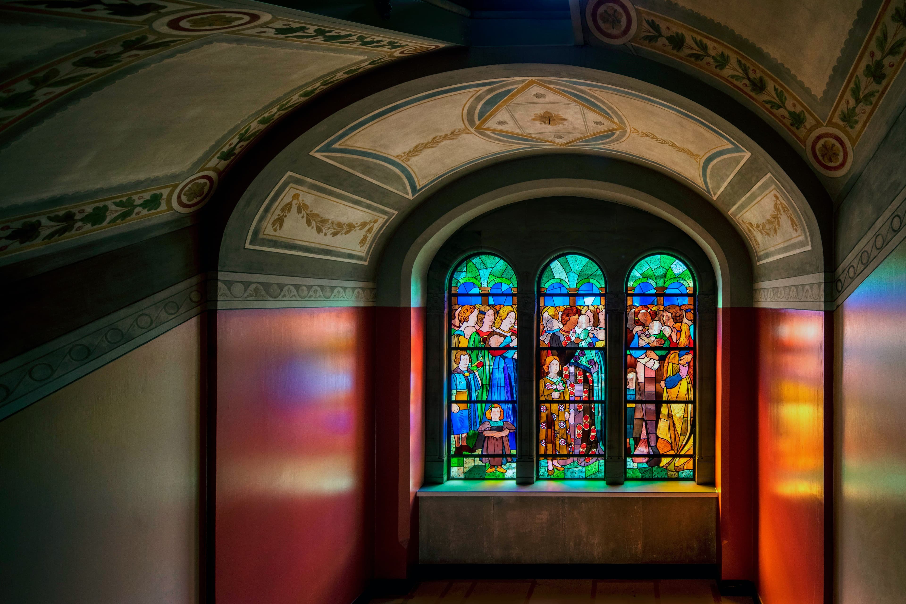 Glasmosaik på Københavns Museum af Agnes Slott-Møller